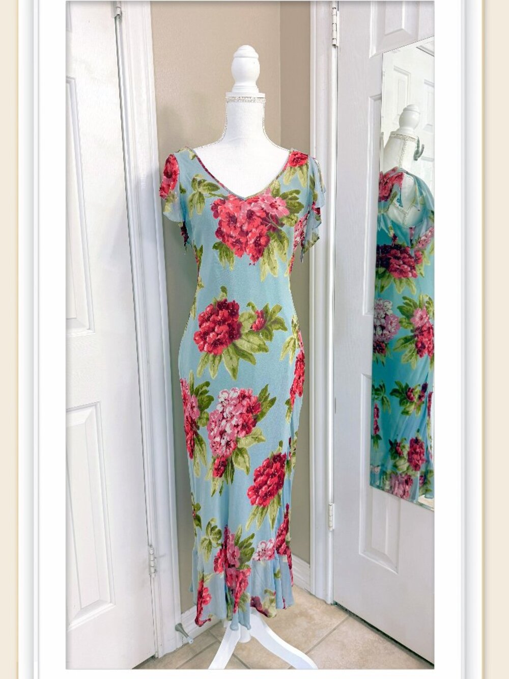 Paradise Floral silk dress Size M
